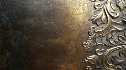 Brass Sheet with Intricate Floral Design in 24 Gauge Metal Perfect for Background or Decorative Use