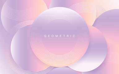 Pastel Geometric Abstract Background with Circular Lines