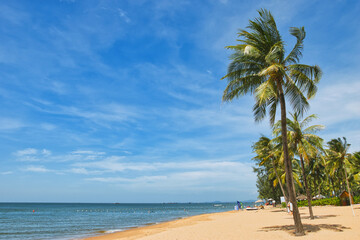 PHU QUOC, VIETNAM - NOVEMBER 30, 2024: Sunset town, Phu Quoc, Vietnam. This was on a hot sunny morning. Phú Quốc is a Vietnamese island off the coast of Cambodia in the Gulf of Thailand.