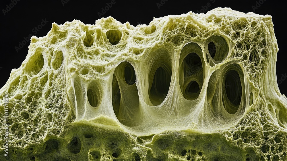 Poster Intricate structure of algae cellular network showcasing microscopic details and unique textures under high magnification