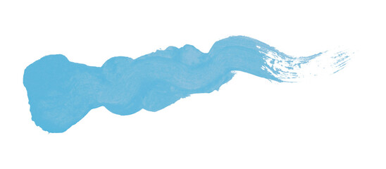 Light blue brush stroke isolated on transparent background.
