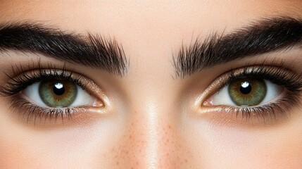 Obraz premium Close up of captivating eyes highlighting flawless skin and beauty regimen emphasizing the importance of moisturizing and skincare routines