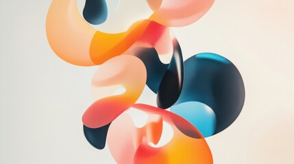 A striking image of various-sized, colorful abstract shapes creating a radiant, intricate pattern on a clean