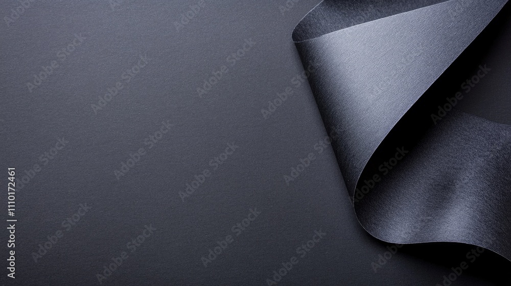 Poster Textured black copier paper with a curled edge against a dark background showcasing versatility in design and crafting projects.