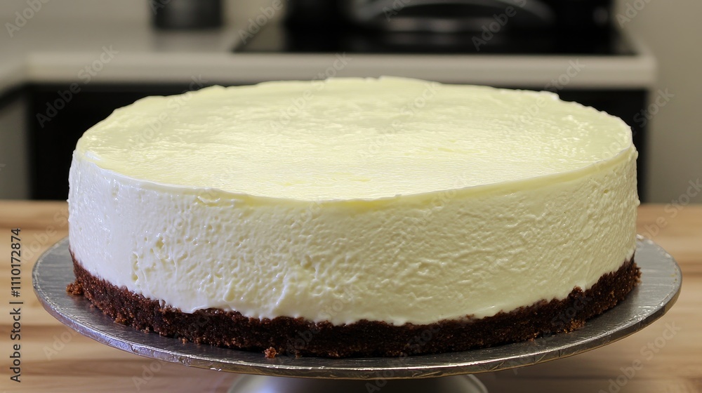Poster delicious classic cheesecake with a smooth creamy filling and a rich graham cracker crust ready to b