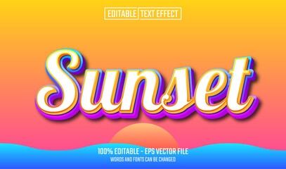 sunset editable text effect