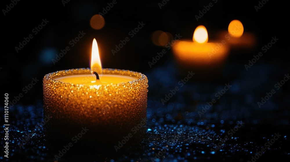 Poster elegant warm candlelight bokeh against a dark background creating a serene atmosphere for relaxation