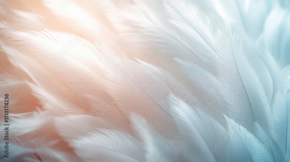 Aufkleber Feather Texture Background in Soft Hues Abstract Design Elegant and Dreamy Atmosphere Suitable for Art and Creative Projects