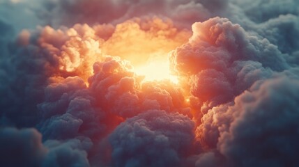 Dynamic cloud technology concept representing data storage and networking with vibrant colors and depth, emphasizing digital marketing and SEO strategies.