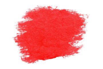 Red brush stroke isolated on transparent background.