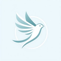 Fototapeta premium Abstract bird logo with stylized wings.