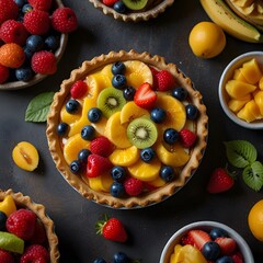 fruit tart with berries