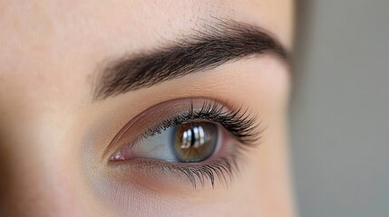 Naklejka premium A woman with long eyelashes and a blue eye