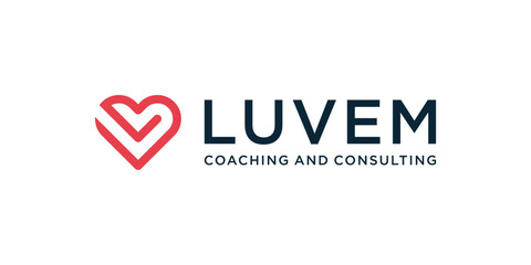 Love logo and letter L inside, simple red love logo