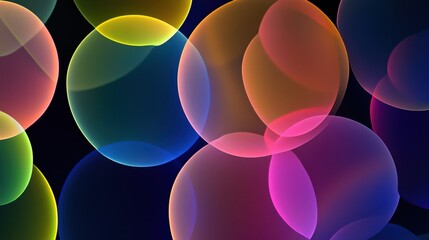 A striking scene of abstract, multi-colored circles merging into a single, radiant pattern on a smooth