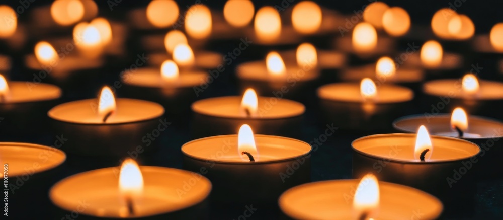 Poster serene candle flames illuminating darkness in a captivating scene of warm light and tranquility on a