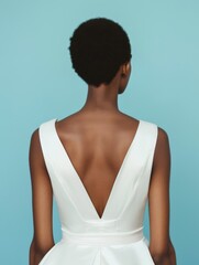 Obraz premium Back view of a thirty years old happy looking supermodel