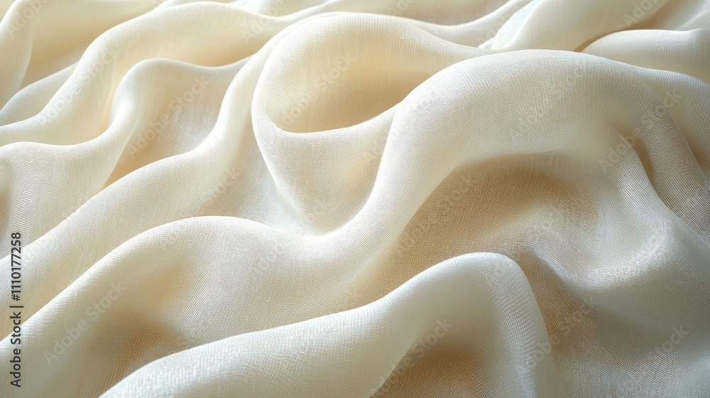 Poster close up of textured fiberglass cloth in soft beige tones showcasing elegant wrinkles and fluid patt