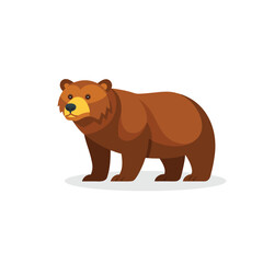 Kodiak Bear animal isolated flat vector illustration on white background