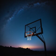 Naklejka premium Basketball Dreams Under the Stars