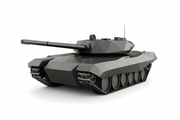 Fototapeta premium A geometric representation of a tank, showcasing a modern design with angular shapes.