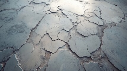 Cracked Textured Gray Cement Floor Surface Ideal for Background or Industrial Design Projects