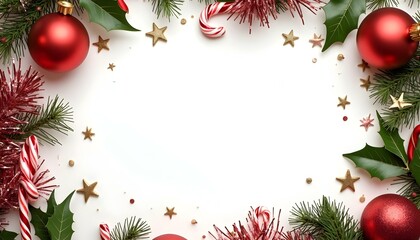 christmas background with branches and balls