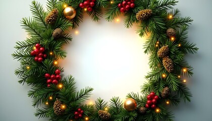 christmas wreath with bells and ribbon