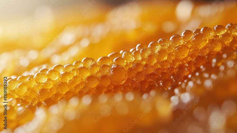 Poster close up of vibrant mullet roe showcasing texture and color in a selective focus composition