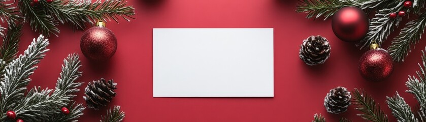 Obraz premium Christmas themed festive decoration setup home lifestyle cozy indoor environment top view