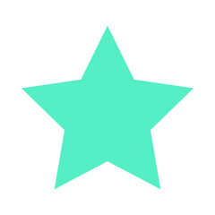 Light Greenish Blue Star on while background