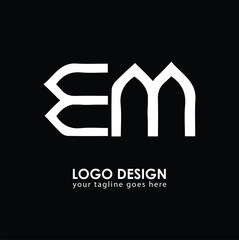 EM EM Logo Design, Creative Minimal Letter HS SH Monogram