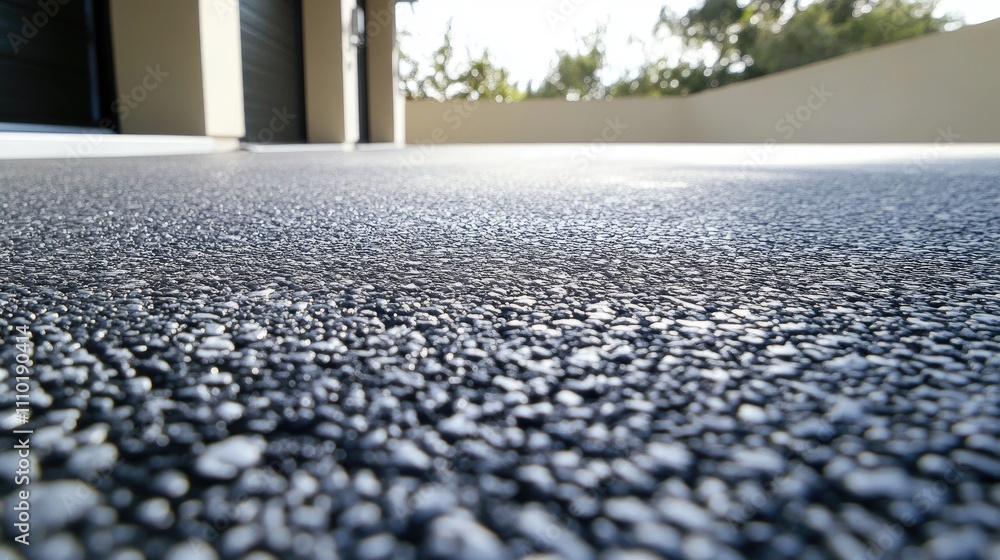 Poster grey asphalt surface with water droplets illuminated by daylight showcasing texture and depth in a c