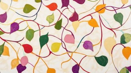 A vibrant depiction of multi-colored vines intertwining to create a unified, intricate pattern on a soft backdrop, Representing the seamless blending of diverse perspectives into a single