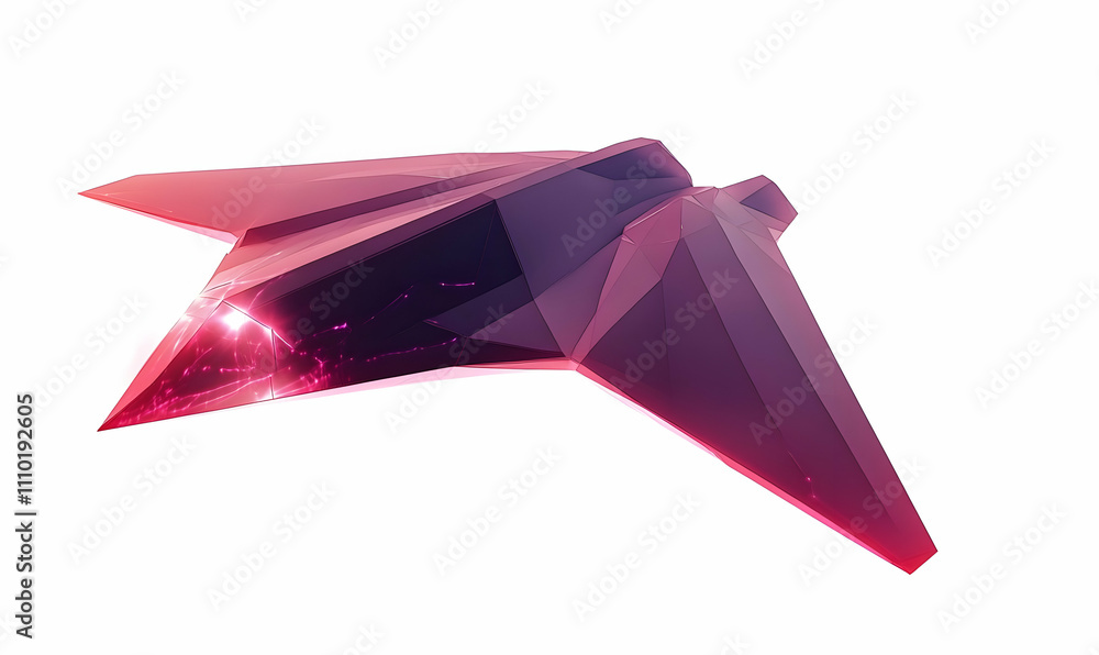 Poster a sleek, futuristic aircraft design with sharp angles and a vibrant color gradient.