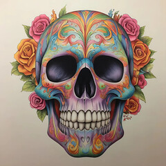 Skull icon illustration, vector skull artwork
