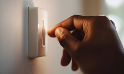 a hand flipping a light switch, Generative AI 