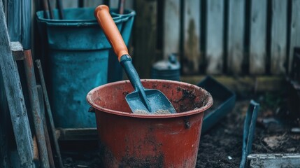 Gardening Tools and Seed Planting Materials in an Outdoor Setting