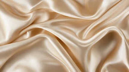 Fototapeta premium Elegant gold satin silk texture with soft drapery and smooth sheen perfect for backgrounds and creative design applications.