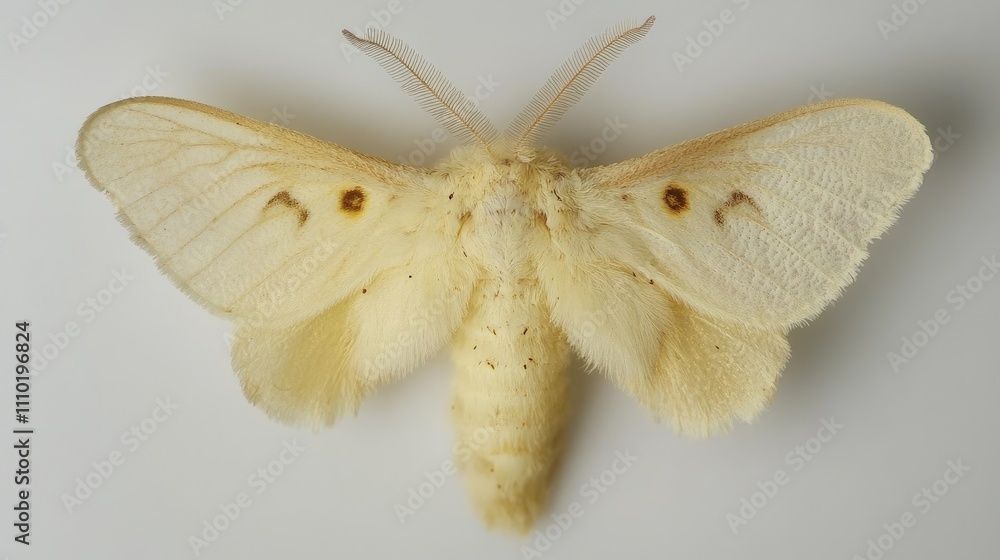 Poster goat moth larva displayed on a clean white background showcasing its unique features and coloration 