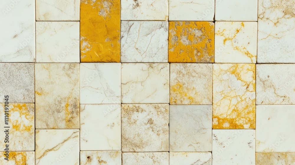 Poster marble mosaic rectangle pattern in park showcasing elegant design elements and natural color variati