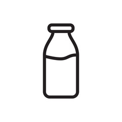 Glass bottle icon with liquid inside for beverage or container illustration