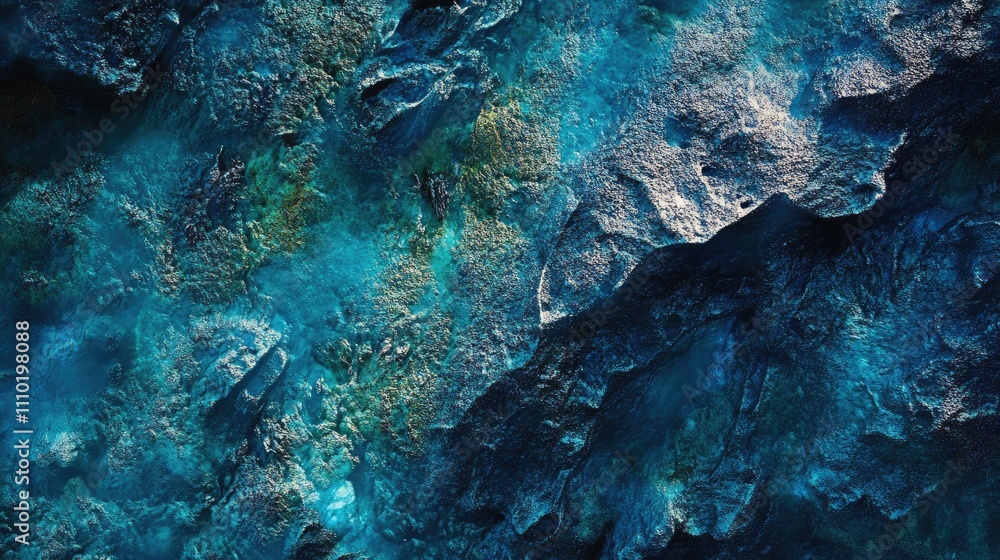 Fototapete abstract textured surface with rich blue tones and intricate rust details for artistic backgrounds o