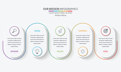 Infographic line curve. Timeline 4 Key Points. Business Presentation , Report, Marketing, Timeline and Planning. Vector Illustration.