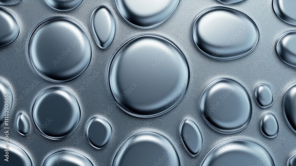 Poster shiny metal bubble pattern seamless texture for backgrounds and design elements in industrial or mod