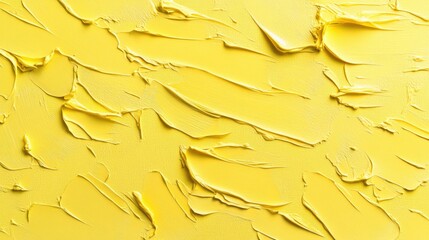 Bright Yellow Paint Texture with Bold Brush Strokes and Layers
