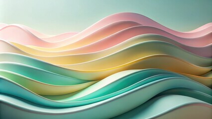 Fototapeta premium Abstract Wavy Background with Soft Pastel Color Gradient and Smooth Curves