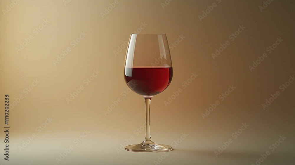 Poster elegant red wine elegantly displayed in a crystal wineglass against a minimalistic white background 