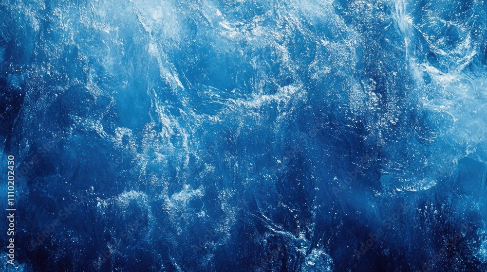 Aufkleber blue ocean waves with foam under sunlight creating a dynamic and energetic atmosphere conveying powe