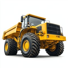 Yellow Construction Vehicle with Black Cab and Large Tires